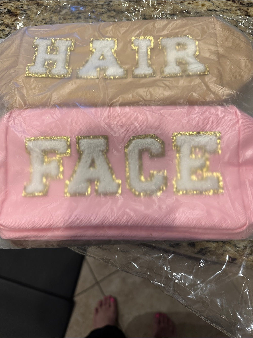 Host Appreciation Hair & FACE Pouch Set - Pink and Tan